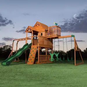 Backyard Discovery Woodridge II Swing Set Jungle Gym for Kids and Toddlers